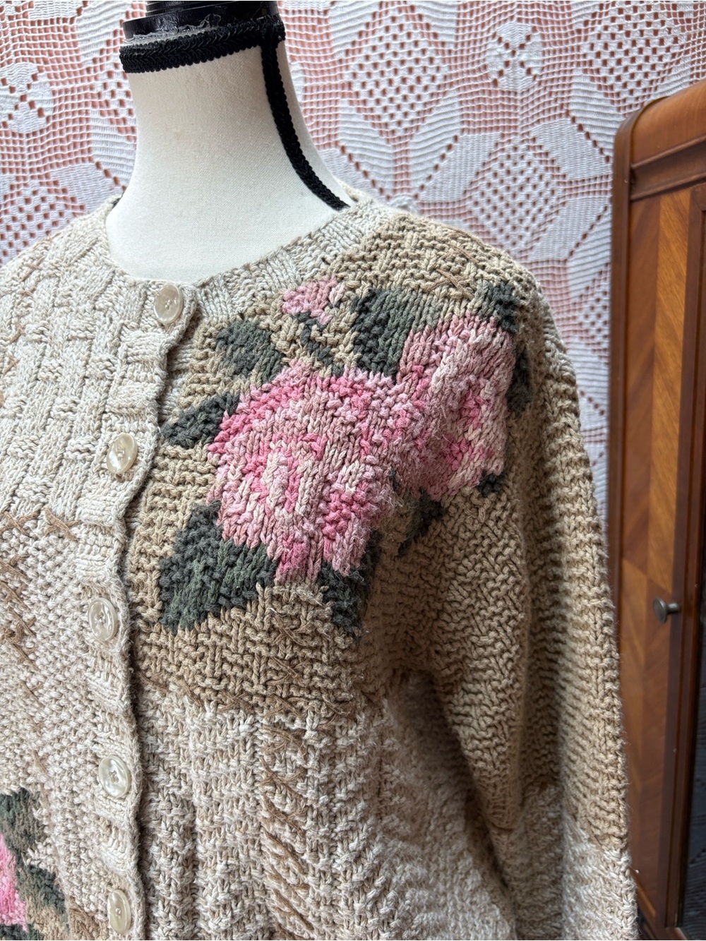 👻SOLD👻Cleo Floral Patchwork Knit Cardigan - Picture 2 of 10